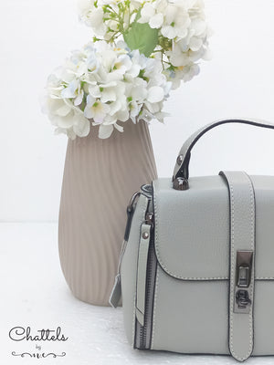 Open image in slideshow, “Sierra Leather Handbag” (Grey)
